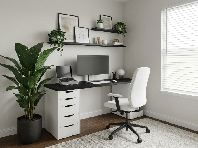 Person working comfortably in white ergonomic office chair with lumbar support